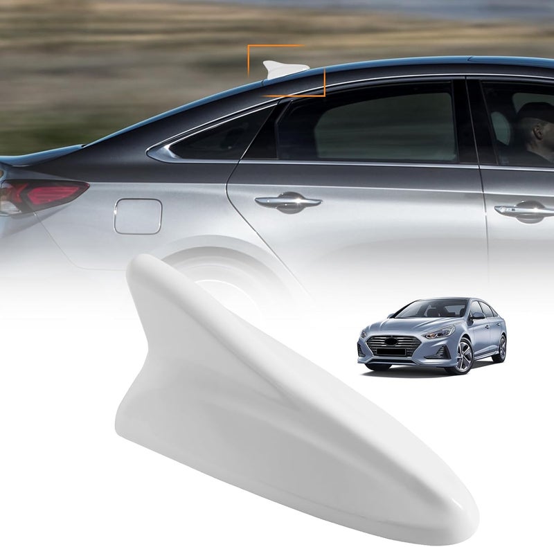 AMSPRAC Shark Fin Antenna Cover,Car Roof Antenna Caps Compatible with Hyundai Sonata LF 4Doors Sedan 2014-2019,for Elantra 2011-2016;for Kia Optima 2014-2016,96210-3X100/962102T700ABT,White - Image 1